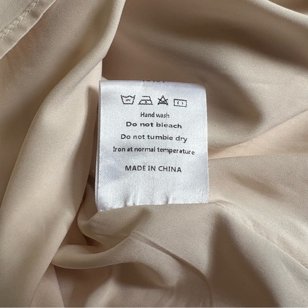 Lace Trim High-Neck Cream Blouse - Picture 12 of 13
